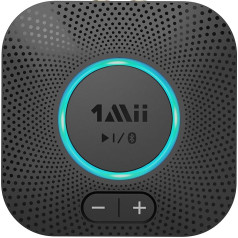 1Mii B06S Bluetooth audio adapteris ar skaļuma regulēšanas funkciju, HiFi Bluetooth 5.2 uztvērējs, aptX HD un bezvadu audio uztvērējs ar zemu latentumu stereo sistēmas skaļrunim, dubults savienojums