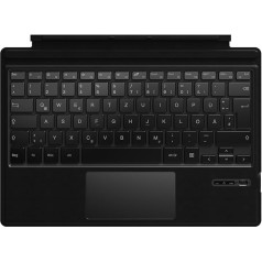 Qulose Surface Pro tastatūra Microsoft Surface Pro 7 Plus/Pro 7/Pro 6/Pro 5/Pro 4/Pro 3, bezvadu Bluetooth tastatūra, tipa vāciņš ar uzlādējamu akumulatoru un skārienpaliktni, QWERTZ izkārtojums