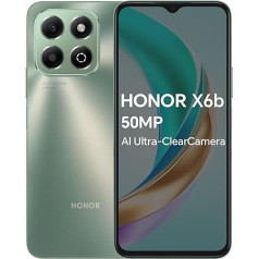 HONOR X6b 4G viedtālrunis 4GB 128GB, 6,56 collu 90Hz TFTLCD, 5200mAh akumulators, 50MP galvenā kamera, Android 14, Dual SIM, NFC (atbalsta tikai JDY-LX1), zaļš