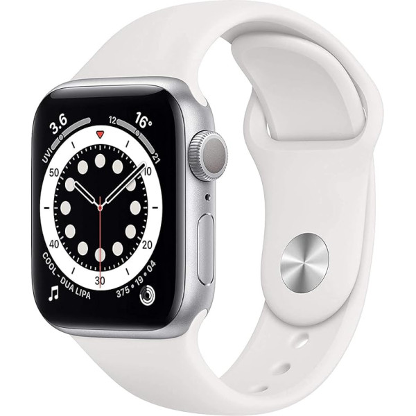 Apple Watch Series 6 (GPS, 40MM) Sarkans alumīnija vāciņš ar sudraba krāsas sporta jostu (vispārējs)