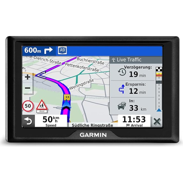 Garmin Drive 52 EU Navi - Eiropas kartes, 5 collu displejs, drošības pakete, autostāvvietu meklēšana, TripAdvisor POIs