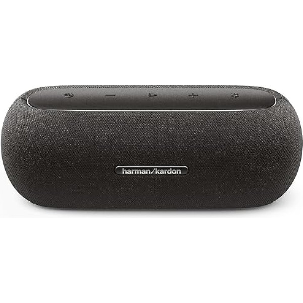 Harman Kardon Luna Bluetooth Box melnā krāsā - pārnēsājams ūdensnecaurlaidīgs Bluetooth skaļrunis - līdz 12 stundu akumulatora darbības laiks