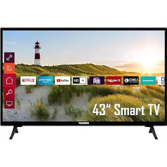 Telefunken XF43K550 43 collu televizors / Smart TV (Full HD, HDR, trīskāršais uztvērējs) - 6 mēneši HD+ komplektācijā [2022] [E energoefektivitātes klase]