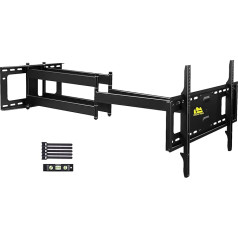 FORGING MOUNT TV sienas stiprinājums ar 109 cm garu diapazonu, dubulto šarnīrveida roku ar pilnu kustības slīpēšanas un pagriešanas šarnīrveida TV kronšteinu 50-90 collu plakaniem/izliektiem televizoriem Maksimālā slodze 75 kg. VESA 600 x 400