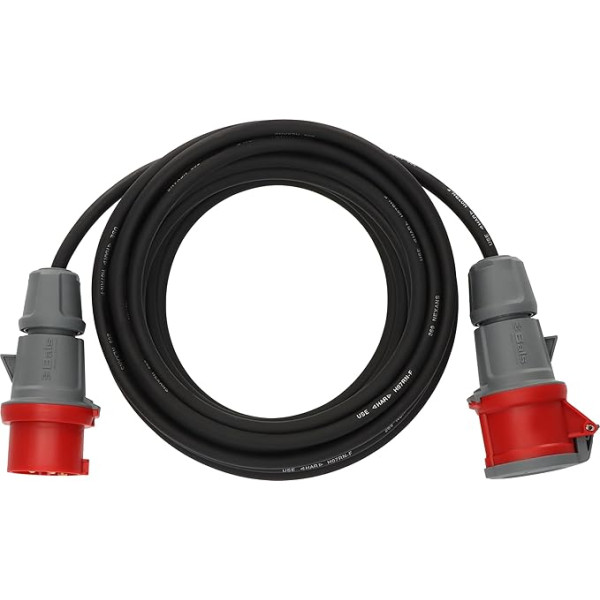 Brennenstuhl Professional CEE Verlängerungskabel IP44 (10m Kabel, H07RN-F 5G1,5, 5 polig mit CEE Stecker und Kupplung, für den Außenbereich IP44, Made in Germany) schwarz