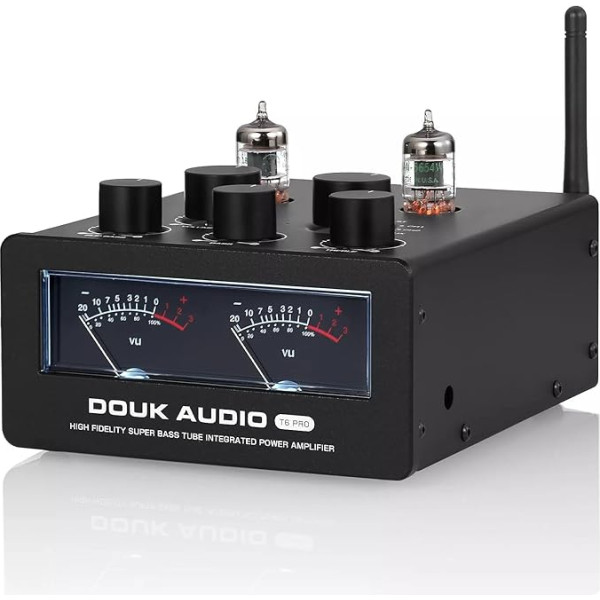 Douk Audio T6PRO Hi-Fi pastiprinātājs TPA3255 lampu pastiprinātājs Bluetooth lampu pastiprinātājs ar VU mērītāju 300 Watt x2