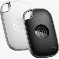 Tile by Life360 Pro (2024) - jaudīgs Bluetooth meklētājs, atslēgu un priekšmetu meklētājs atslēgām, somām un citiem priekšmetiem, saderīgs ar iOS un Android, tālruņa meklētājs, 2 gab. (melns/balts)