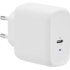 Amazon Basics USB C sienas lādētājs ar 1 pieslēgvietu, 65 W GaN, port 65W, klēpjdatoriem, planšetdatoriem un tālruņiem ar jaudu - balts (ne PPS), 5,61 x 2,87 x 5 cm