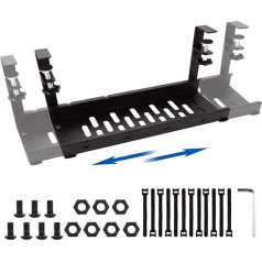 MIVIDE Kabeļu vadības sistēma zem rakstāmgalda, 30 ~ 55 cm regulējams kabeļu vadības galds bez urbšanas, kabeļu vadu galda komplekts birojam, kabeļiem un mājai (melns)