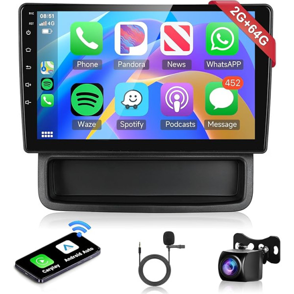 2G + 64G bezvadu Carplay Android 13 Auto radio 2 DIN Renault Trafic Opel Vivaro Nissan Primastar 2010-2014 10,1 collu auto radio ar Android auto navigāciju GPS WiFi Bluetooth FM/RDS/DAB/SWC