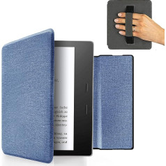 MyGadget futrālis Amazon Kindle Oasis 10. paaudzes no 2019. gada un 9. paaudzes (2017) ar siksniņu un automātiskās miega/modināšanas funkciju - gaiši zils flipa futrālis