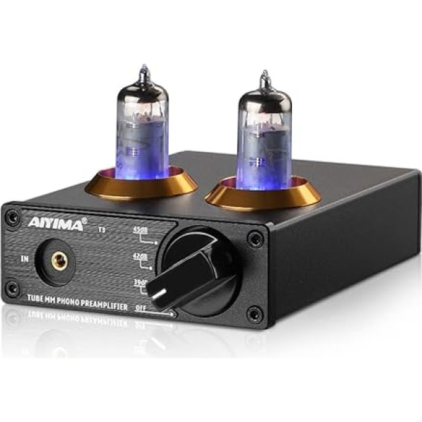 AIYIMA T3 Caurules HiFi MM Phono priekšpastiprinātājs Vinilplašu priekšpastiprinātājs ar pastiprinājumu Stereo audio atskaņošanai fono mikrofiliem