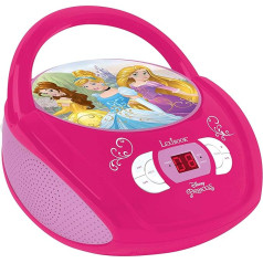 Lexibook Disney Princess Boombox CD atskaņotājs, AUX ieejas ligzda, darbojas ar maiņstrāvu vai akumulatoru, rozā / balta, RCD108DP_10