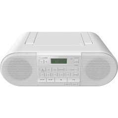 Panasonic RX-D552 HiFi skaņas sistēma ar DAB, DAB+ un FM, pārnēsājams skaļrunis, CD atskaņotājs, atskaņošana ar USB, Bluetooth, 20 W - balta krāsā