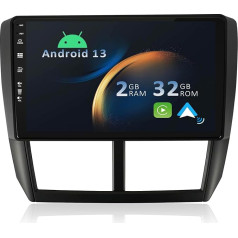 YUNTX Android 13 Auto radio Subaru Forester/Impreza 2007-2012-[Integrated CarPlay/Android Car/GPS]-9 collu IPS 2.5D skārienjūtīgais ekrāns Bezmaksas kamera DAB/Radio stūres vadība/MirrorLink/Bluetooth