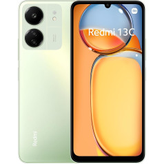 Xiaomi Redmi 13C viedtālrunis, 4 + 128 GB, 17,9 cm (6,74 collas) LCD ar 90 Hz, MediaTek Helio G85, Dual Camera ar IA līdz 50 MP, akumulators 5000 mAh, zaļš (ES versija)