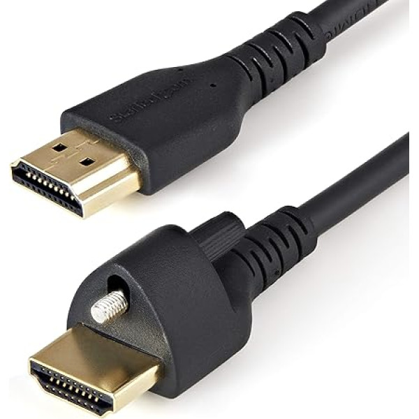 StarTech.com 1 m ātrgaitas HDMI kabelis - 4K 60 Hz HDR - HDMI 2.0 monitora kabelis ar bloķēšanas skrūvi drošam savienojumam - HDMI kabelis ar Ethernet - M/M (HDMM1MLS)