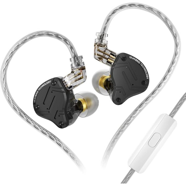 keephifi KZ ZS10 PRO X In-Ear austiņas, 4BA + 1DD 5 draiveri, IEM austiņas, HiFi In-Ear austiņas ar metāla korpusu, noņemams kabelis, paredzētas spēlēm, audiofilam, mūziķiem, DJ skatuvei, vadiem