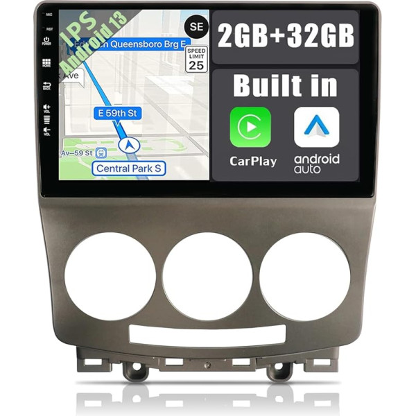 YUN TX TX Android 13 Auto Radio priekš Mazda 5 (2005-2010) - [2G + 32G] - GPS 2 DIN - Bezmaksas aizmugurējā kamera - Atbalsta Dab+ / Vadību no stūres / WiFi / Bluetooth 5.0 / Mirrorlink