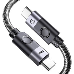 ORICO USB C uz USB C kabelis, USB 4 kabelis, saderīgs ar Thunderbolt 3/4, uzlādes kabelis 240W, atbalsta 8K @ 60Hz HD displeju, 40Gbps datu kabelis centrmezgliem, dokstacijām, klēpjdatoriem, 1,5m