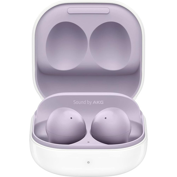 Samsung Galaxy Buds2 bezvadu austiņas, bezvadu austiņas, trokšņu slāpēšana (ANC), ilgstoša darbība ar akumulatoru, 3 mikrofoni, ar Araree Nukin caurspīdīgu vāciņu, lavandas krāsā (vācu versija) [Tikai Amazon]