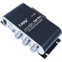 Fasizi LP-808 Pārnēsājams 12V MiNi HiFi pastiprinātājs ar 3A barošanas avotu mājas telefonam - melns