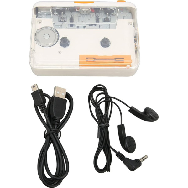 Kasešu atskaņotājs, pārnēsājams Walkman lentes MP3 CD pārveidotājs, USB kasešu pārveidotājs Plug and Play MP3 mūzikas atskaņotājs ar austiņām iPod formāta datoram