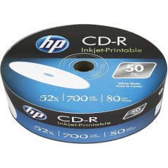 CD-R HP 700MB (80min) 52x, drukājams ar tintes druku 50-sprindu Bulk