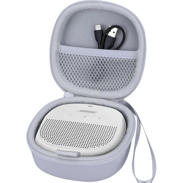 Lebakort cietais aizsargvāciņš Bose SoundLink Micro Small Portable Bluetooth skaļrunim (balts)