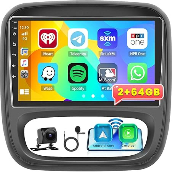 Android 13 Auto radio priekš Opel Vivaro B/Renault Trafic/Fiat Talento/Nissan NV300 Radio ar bezvadu Carplay Android Car Bluetooth Navigation WiFi 9