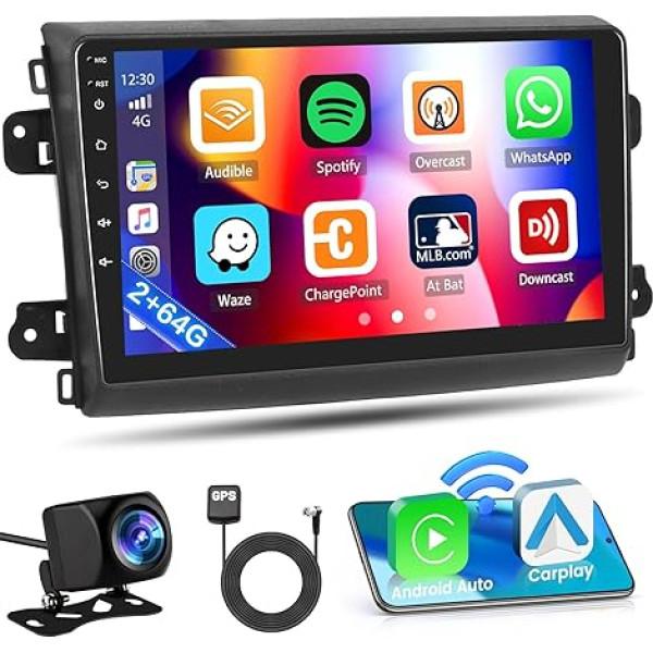 Inefala priekš Fiat Ducato 3 2021, Auto Radio Android 13 2G + 64G ar bezvadu Carplay, Android Car, 9 collu skārienjūtīgais ekrāns Radio ar GPS, WiFi, RDS/FM, USB, SWC, mikrofons, atpakaļgaitas kamera