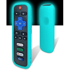 Roku Remote Control Case - Environmentally Friendly Silicone Material, Drop-Proof, Dustproof, Washable, Compatible with Most Models of Roku Voice Remote Skin, Roku TV Remote Case (Blue)