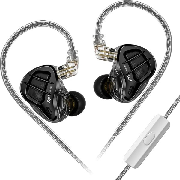 keephifi KZ ZAR In-Ear monitora austiņas KZ IEM austiņas In-Ear Gaming 7BA + 1DD HiFi In-Ear monitoringa trokšņu izolācijas vadu austiņas ar 2 kontaktu noņemamu kabeli dziedāšanai (ar mikro)