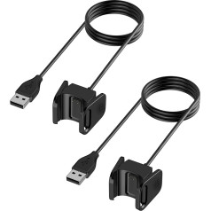 Mugust lādētāji, saderīgi ar Fitbit Charge 3/Charge 4 SE, USB lādēšanas kabeļa adapteris, rezerves lādētājs, portatīvais lādētājs, uzlādes stiprinājums Fitbit Charge 4/3 (2*92cm)