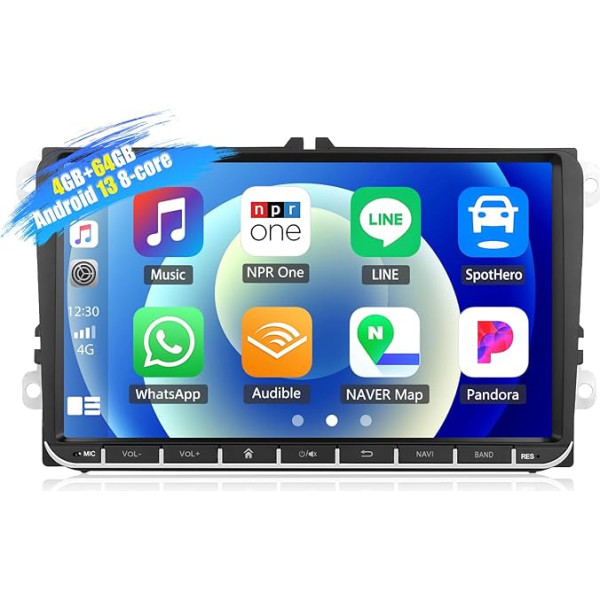 [8-core] SIXWIN 4+64G Android 13 Carplay Android auto radio VW Golf 5 6 Touran Polo Touran, 9 collu skārienjūtīgais ekrāns, 1280 x 720, ar DSP GPS WiFi WiFi BT BT USB FM RDS Radio Mirror Link + 32 joslu ekvalaizers