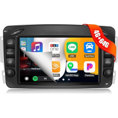 4+64G CAMECHO Android 13 auto radio ar navigācijas sistēmu Mercedes Benz C CLK G klases W203 W209 W463 Viano Vito W639.7 collu ekrāns Auto radio ar spoguļa saiti Bluetooth RDS WiFi