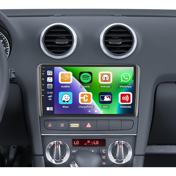 SIXWIN 2+64G Android 13 autoradio Audi A3 S3 RS3 8P ar Carplay/Android Car/Mirrorlink, 9 collu kapacitīvais skārienjūtīgais skārienjūtīgais ekrāns Atbalsta WiFi/GPS/FM/Bluetooth/SWC