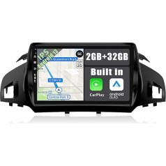 YUNTX Android 13 auto radio priekš Ford Kuga Escape C-max (2013-2017)-2 DIN [Integrēts bezvadu CarPlay/Android Car/GPS]-9 collu IPS 2.5D skārienekrāns DAB/Radio stūres rats