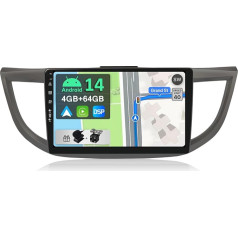 YUNTX Android 14 Auto radio Honda CRV 2012-2016-[Integrated CarPlay/Android Car/GPS]-10.1 collu IPS skārienjūtīgais ekrāns Bezmaksas kamera DAB/Radio stūres vadība/MirrorLink/Bluetooth 5.0/WiFi/USB/4G