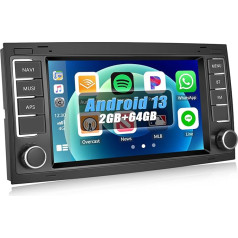 [2+64G] SIXWIN Android 13 auto radio VW Touareg Transporter T5 Multivan ar Carplay/Android Car/Mirrorlink, 7 collu kapacitīvais skārienjūtīgais skārienjūtīgais ekrāns Atbalsta WiFi GPS FM Bluetooth HiFi