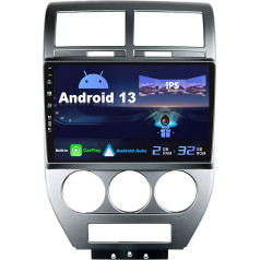 SXAUTO Android 13 IPS Auto Radio Jeep Compass 1 MK (2006-2010) - Iebūvēts CarPlay / Android Car - atpakaļgaitas kamera - 2G + 32G - Vadības stūres DAB Fast-Boot WiFi DSP Bluetooth 5.0-2 DIN