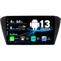 SXAUTO Android 13 Auto radio VW Skoda Fabia (2015-2019) - Iebūvēts CarPlay Android Car - LED kamera + mikrofons - 4G + 64G - DAB 360-CAM stūres kontrole Fast Boot WiFi Bluetooth DSP - 2 DIN IPS 9