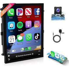 Hodozzy 2G 64G Android 2 DIN auto radio bezvadu Carplay un Android auto, 9,7 collu skārienjūtīgais ekrāns ar Bluetooth Mirror Link WiFi GPS navigāciju HiFi FM/RDS radio, stūres vadības stūres rats