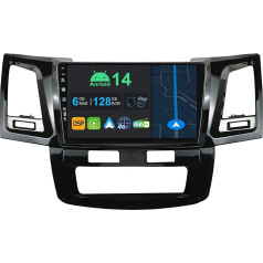 YUNTX 9 collu Android 13 auto radio ar satelītnavigāciju Toyota Fortuner Hilux Revo Vigo 2004-2015 | Octa Core | 6GB 128GB | Iebūvēts 4G LTE | CarPlay & Android Car | DSP | DAB | QLED | Dual Band WiFi