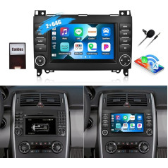 2G + 64G CAMECHO Android 13 auto radio priekš Mercedes Benz W169 B200 W245 W639 Viano Vito Sprinter W906 ar Navi Carplay Android Car, 7 collu ekrāns ar Bluetooth RDS WiFi Mirror Link