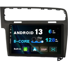 SXAUTO - 6G + 128G - Android 12 IPS auto radio Golf 7 (2013-2018) - Iebūvēts Carplay/Android Car/DSP - LED kamera + MIC - DAB stūres vadības ierīce Fast Boot 360-CAM WiFi - 2 DIN 10,1 collu - Pelēks