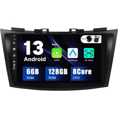 SXAUTO Android 12-6G+128G - IPS auto radio priekš Suzuki Swift/Ertiga (2011-2017) - Iebūvēts Carplay/Android Car/DSP - LED kamera + MIC - DAB stūres vadības pults Fast Boot 360-CAM WiFi - 2 DIN 9 collas