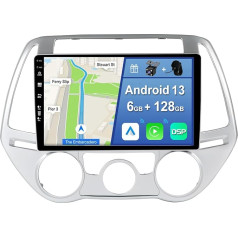 YUNTX [6GB+128GB] Android 13 auto radio Hyundai i20 (2012-2014) [Integrēts CarPlay/Android Car/DSP/GPS] 9 collu IPS ekrāns DAB/Mirror Link/Bluetooth 5.0/360 Camera/Steering Wheel Control