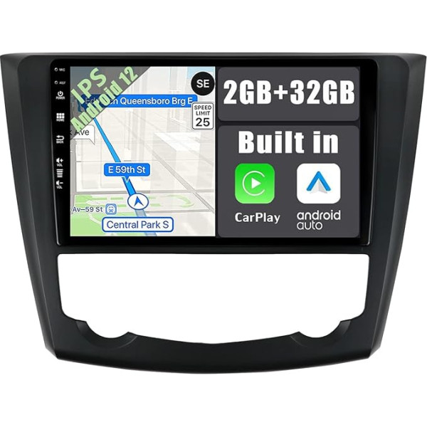 YUNTX Android 12 auto radio Renault Kadjar (2015-2019)-[Integrēts CarPlay/Android Car/GPS]-9 collu IPS 2.5D skārienjūtīgais ekrāns Bezmaksas kamera DAB/ stūres vadības stūres vadība/MirrorLink/Bluetooth 5.0/WiFi/USB/4G