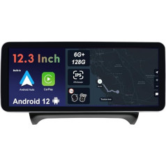 JOYX - 6G + 128G - 12,3 collu - Android 12 IPS autoradio piemērots Audi TT (2006-2011) - Bezvadu CarPlay/Android Car/DSP - LED kamera un mikrofons - 2 DIN - DAB stūres vadības ierīce Fast Boot 360 Camera WiFi